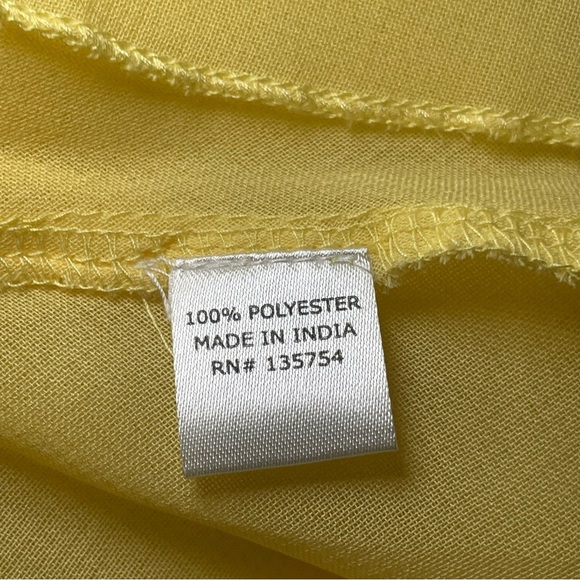 Young Threads Butter Yellow Embroidered Chiffon Sleeveless Blouse Fairy Medium - Picture 6 of 10